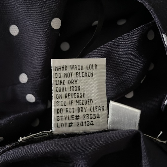 Vintage Navy and White Polka Dot Button Down Sleeveless Sheri Martin Midi Dress - Picture 10 of 10